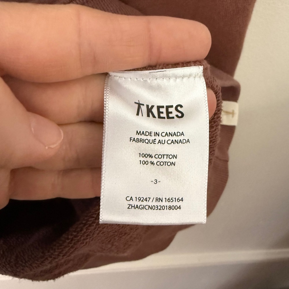TKEES Terracotta‎ Mauve 100% Cotton French Terry Oversized Sweatshirt Size 3 L - Picture 3 of 9
